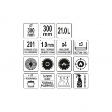 YG-00014 YATO GASTRO Oala inalta cu capac 30X30cm,..